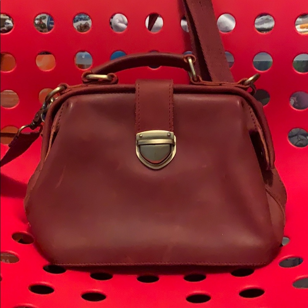 Jesslyn Blake Maroon Leather Bag by Anthropologie